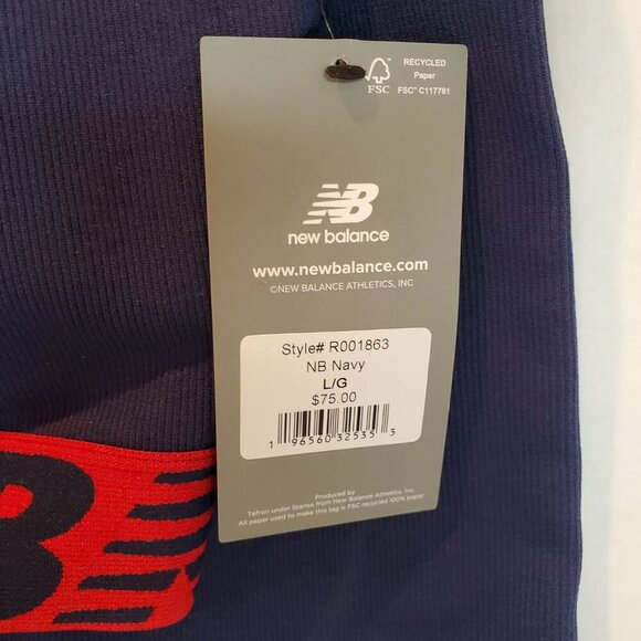 NWT NEW BALANCE Women's Sports Bra & Gym Shorts Set Navy Blue & Red NB - Picture 3 of 6